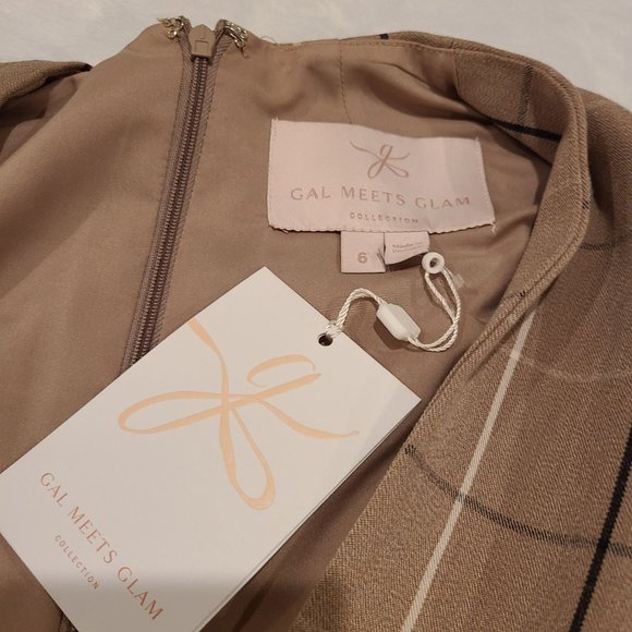 NWT Gal Meets Glam Collection Eva Plaid Midi Dress Size 6 - Picture 3 of 10